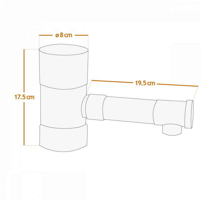 Collecteur d'eau de pluie pour gouttière - Diam 8 cm