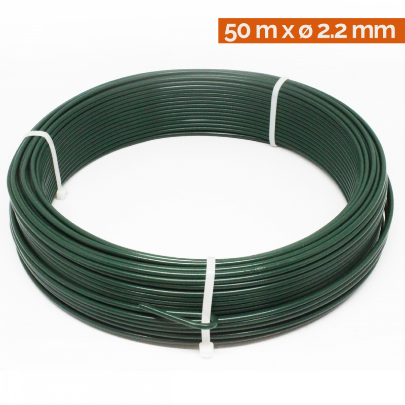 Fil de tension plastifié - 50 m x 2.2 mm ø - Vert