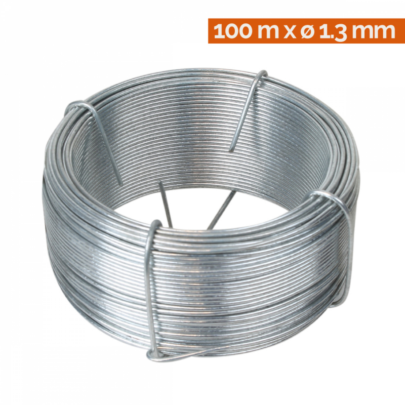 Fil d'attache galvanisé - 100 m x 1,3 mm ø - Gris