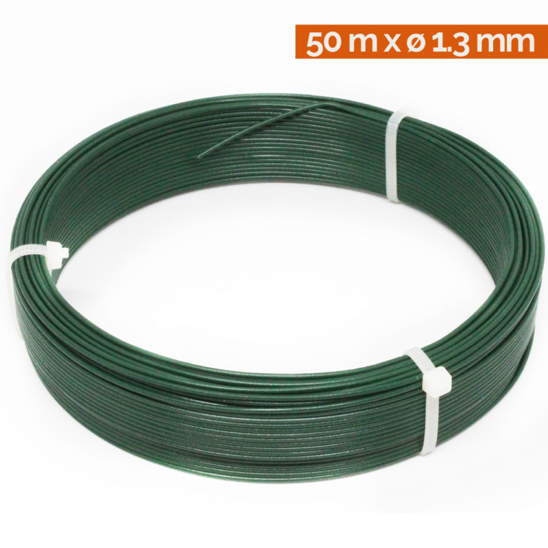 Fil d'attache plastifié - 50 m x 1,3 mm ø - Vert