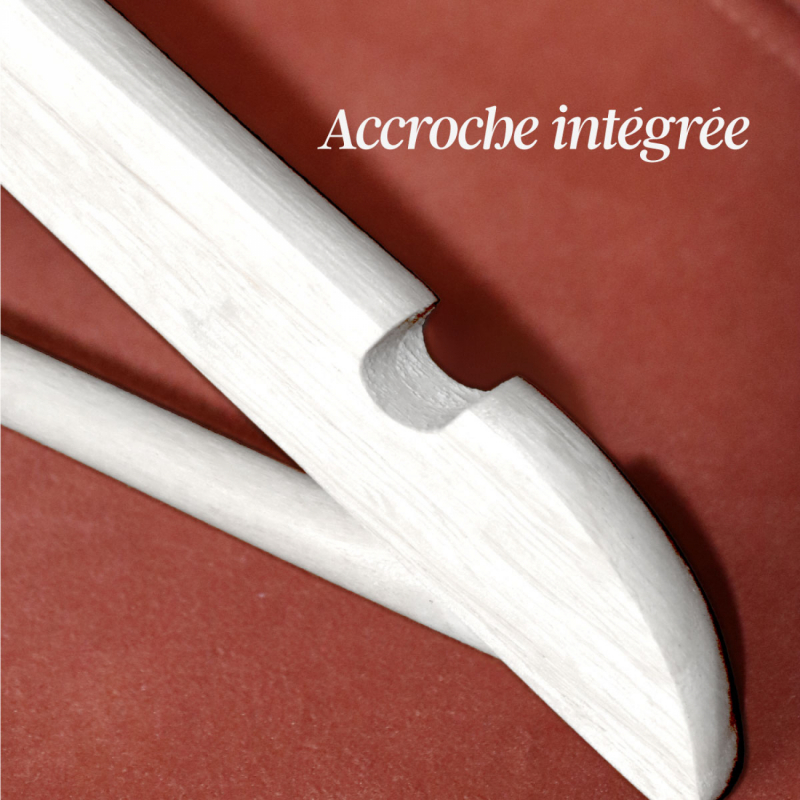 Lot de 10 cintres pour enfant premium - Blanc