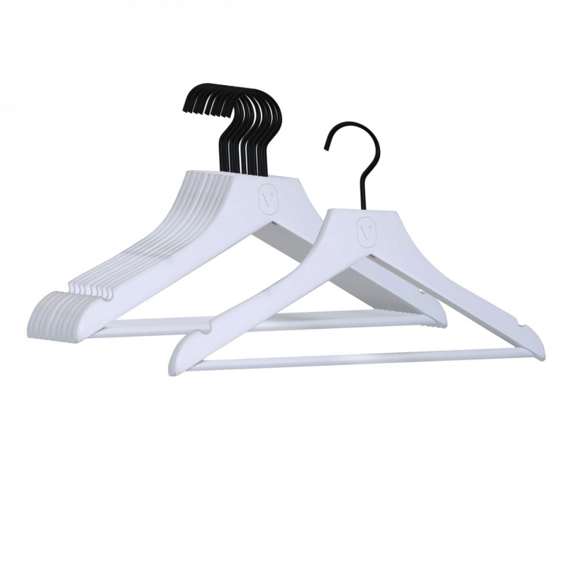 Lot de 10 cintres pour enfant premium - Blanc