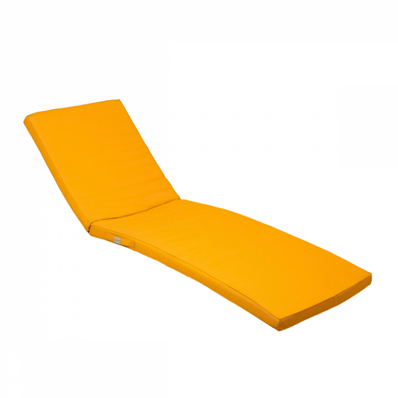 Coussin pour bain de soleil déhoussable - 183 x 60 cm - Jaune