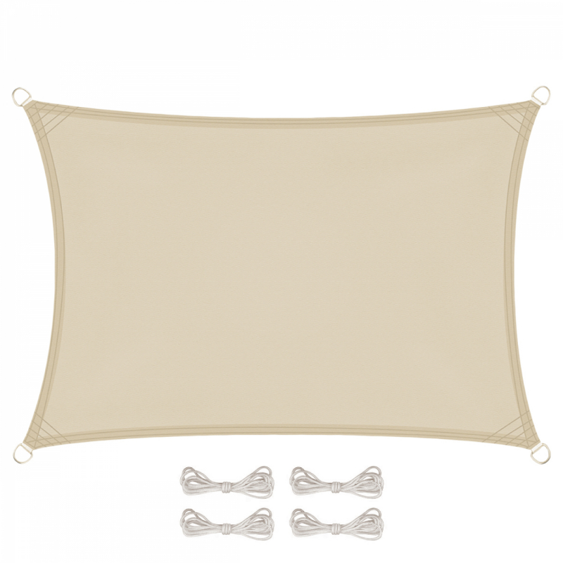 Voile d'ombrage rectangulaire - 2 x 3 m - Beige