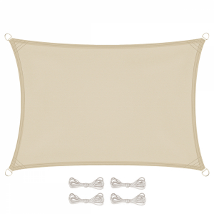 Voile d'ombrage rectangulaire - 2 x 3 m - Beige