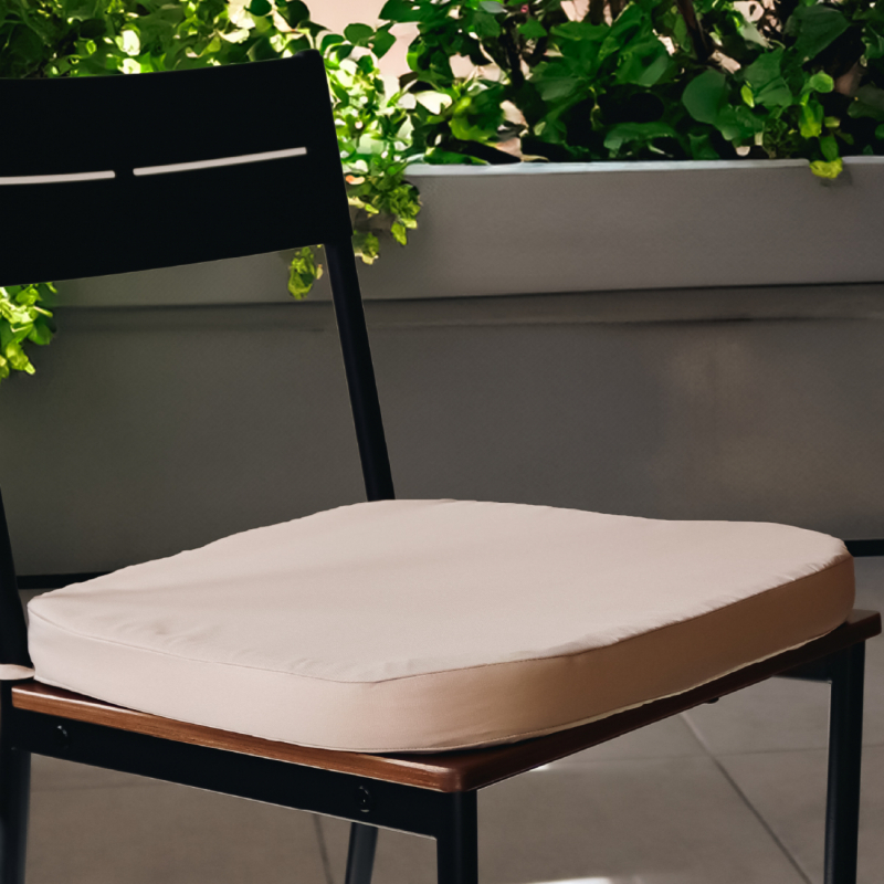 Lot de 4 galettes déhoussables pour chaise - Beige