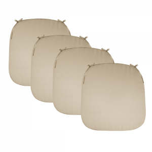 Lot de 4 galettes déhoussables pour chaise - Beige