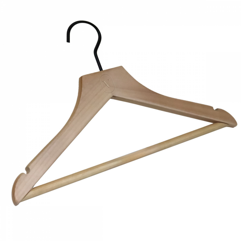 Lot de 10 cintres pour enfant premium - Bois clair