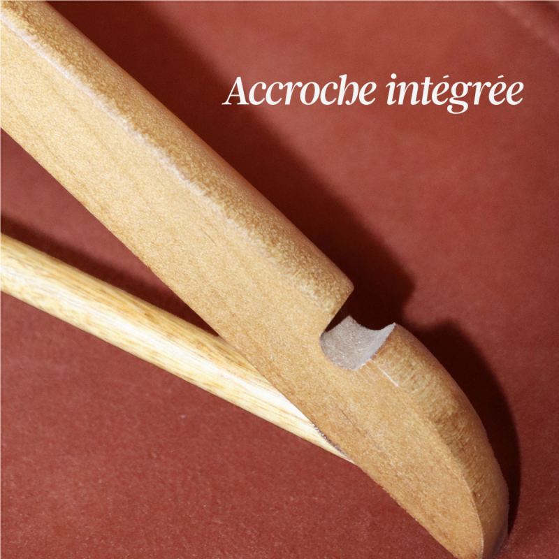 Lot de 10 cintres pour enfant premium - Bois clair
