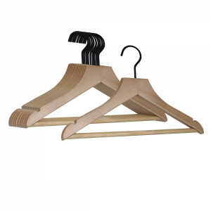 Lot de 10 cintres pour enfant premium - Bois clair