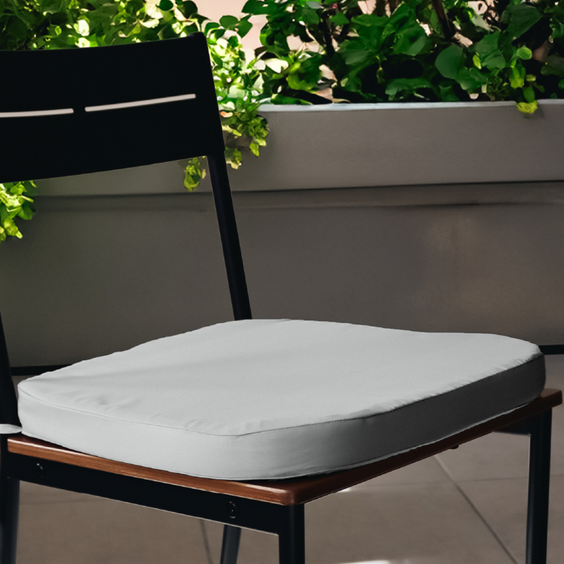 Lot de 4 galettes déhoussables pour chaise - Gris clair