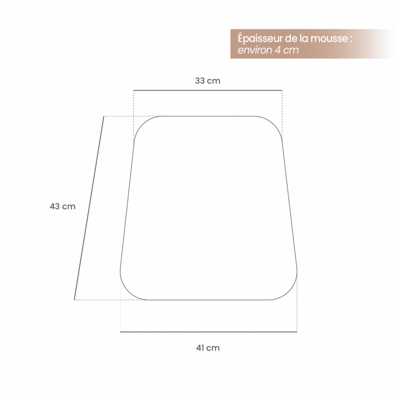 Lot de 4 galettes déhoussables pour chaise - Gris clair