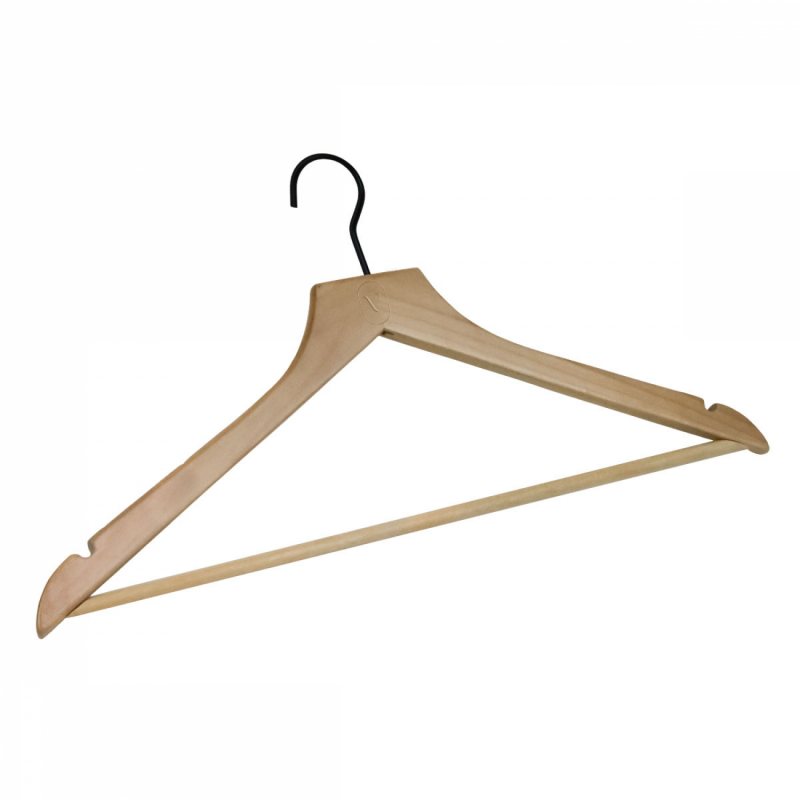 Lot de 10 cintres pour adulte premium - Bois clair