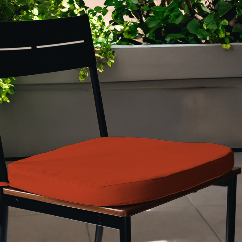 Lot de 4 galettes déhoussables pour chaise - Terracotta