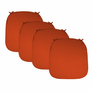 Lot de 4 galettes déhoussables pour chaise - Terracotta