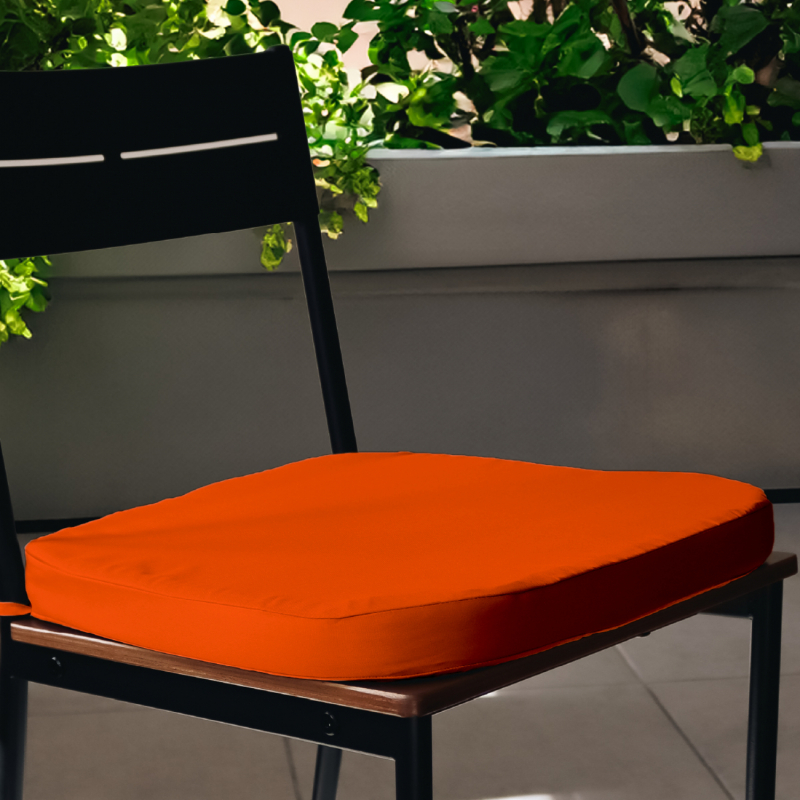 Lot de 4 galettes déhoussables pour chaise - Orange