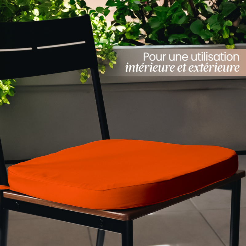 Lot de 4 galettes déhoussables pour chaise - Orange