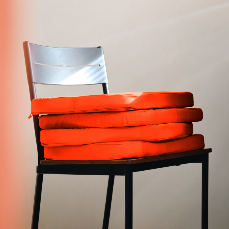 Lot de 4 galettes déhoussables pour chaise - Orange