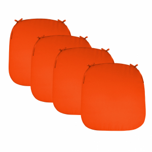 Lot de 4 galettes déhoussables pour chaise - Orange