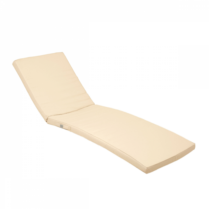 Coussin pour bain de soleil déhoussable - 183 x 60 cm - Beige