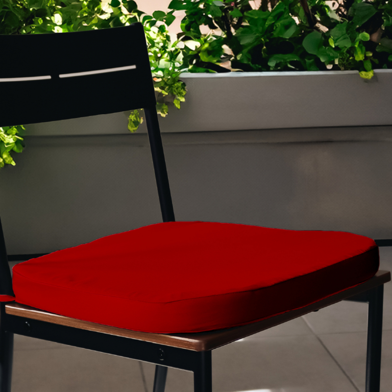 Lot de 4 galettes déhoussables pour chaise - Rouge