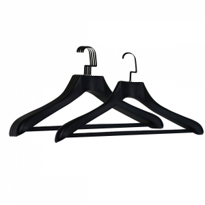 Lot de 4 cintres pour manteau adulte premium - Noir