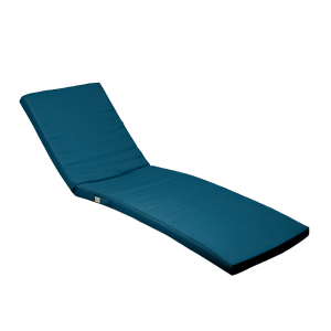 Coussin pour bain de soleil déhoussable - 183 x 60 cm - Bleu azur