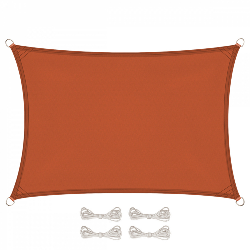 Voile d'ombrage rectangulaire - 3 x 5 m - Terracotta