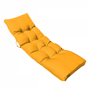 Coussin pour bain de soleil capitonné - 185 x 55 cm - Jaune