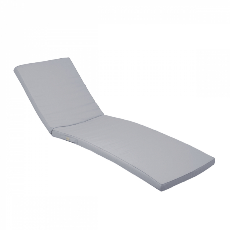 Coussin pour bain de soleil déhoussable - 183 x 60 cm - Gris clair