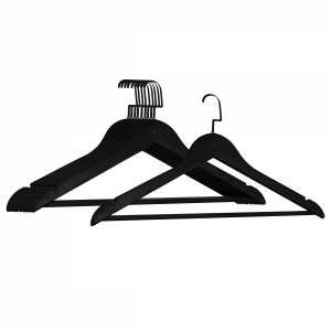 Lot de 10 cintres pour adulte premium + - Noir