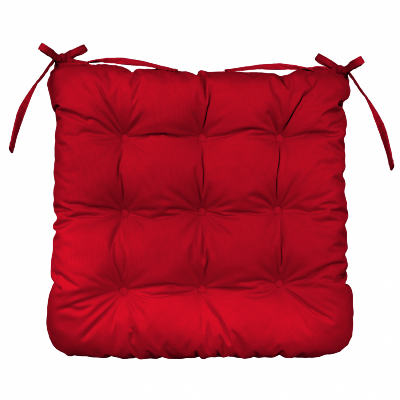 Lot de 4 galettes capitonnées pour chaise - Rouge