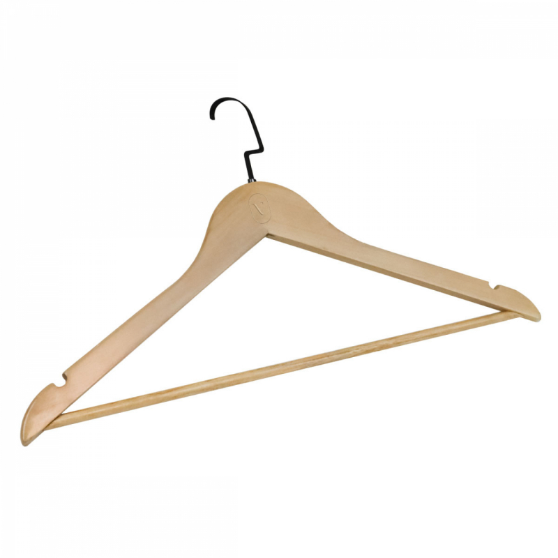 Lot de 10 cintres pour adulte premium + - Bois clair