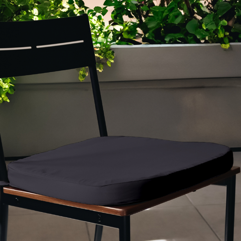 Lot de 4 galettes déhoussables pour chaise - Gris foncé