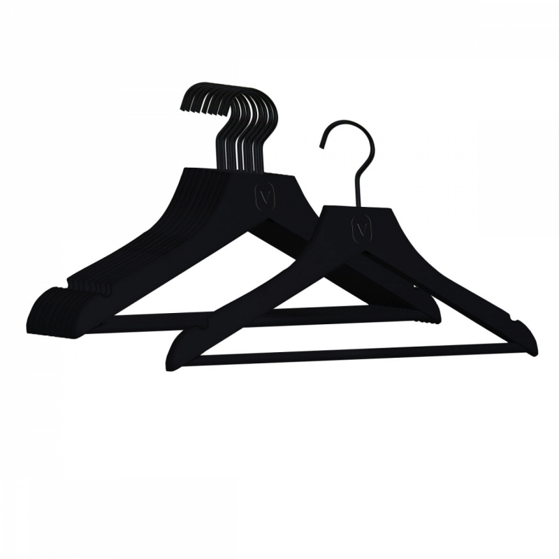 Lot de 10 cintres pour enfant premium - Noir