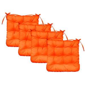 Lot de 4 galettes capitonnées pour chaise - Orange