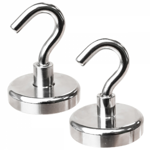 Lot de 2 crochets magnétiques - KN36 - Chromé