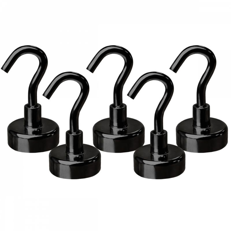 Lot de 5 crochets magnétiques - KN20 - Noir
