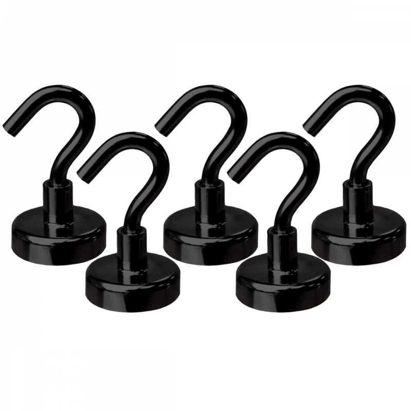Lot de 5 crochets magnétiques - KN25 - Noir