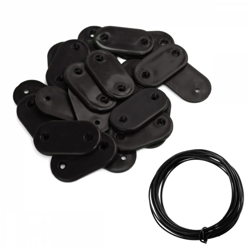 Lot de 10 kits de fixation pour brise vue - Noir
