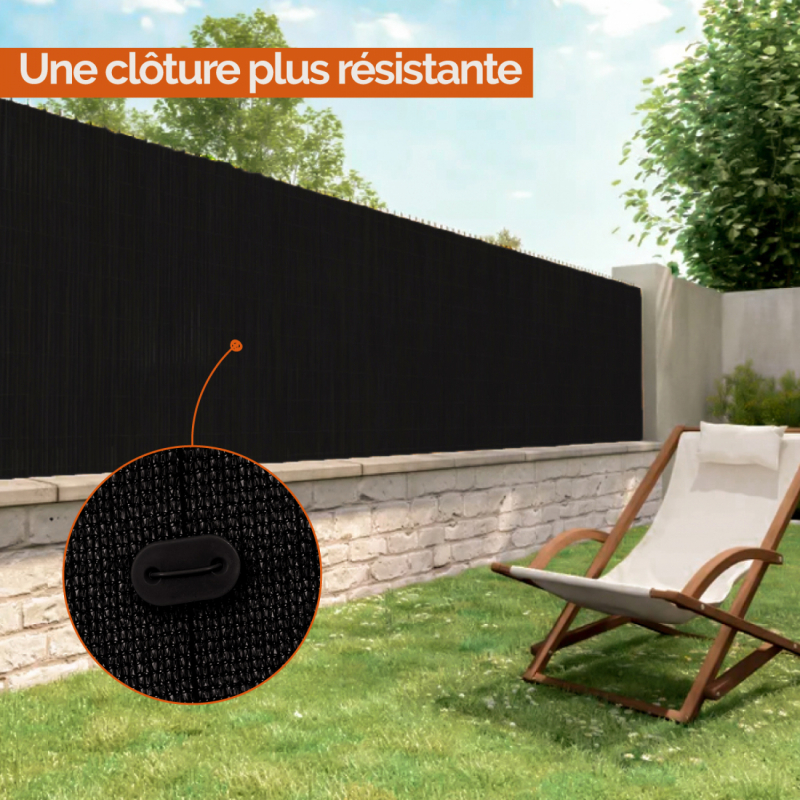 Lot de 10 kits de fixation pour brise vue - Noir