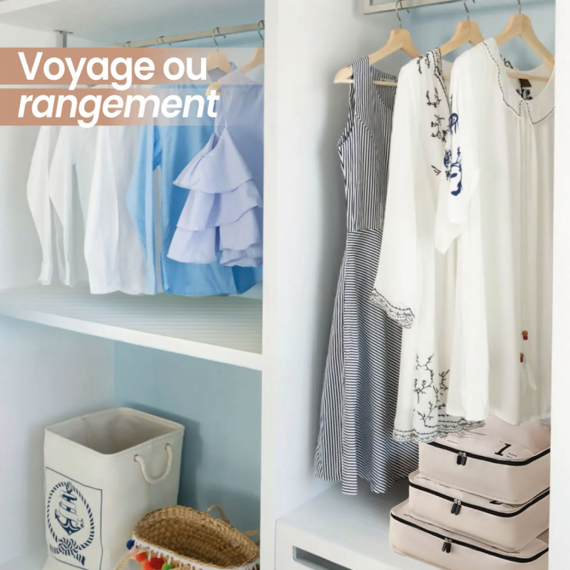 Organisateur de voyage - 7 pièces - Beige