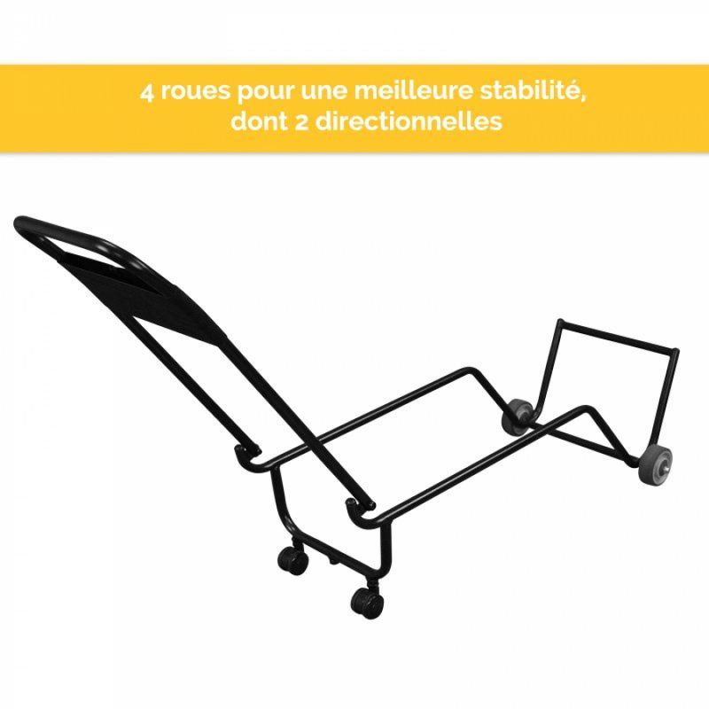 Chariot à roulettes pliable pour table de massage