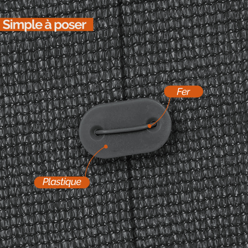 Kit de fixation pour brise vue - Gris
