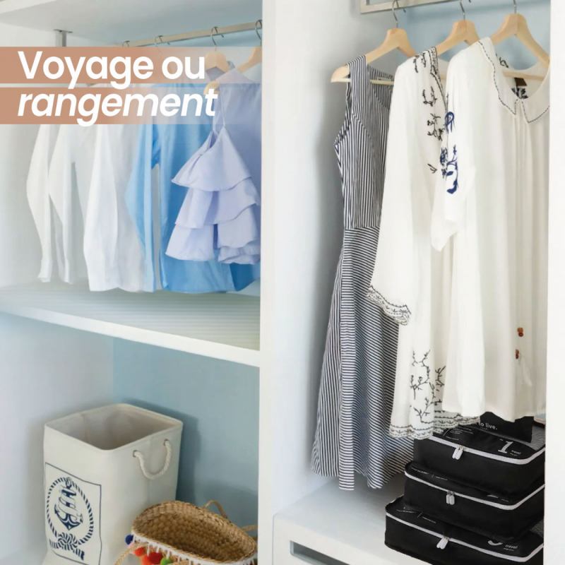 Organisateur de voyage - 7 pièces - Noir