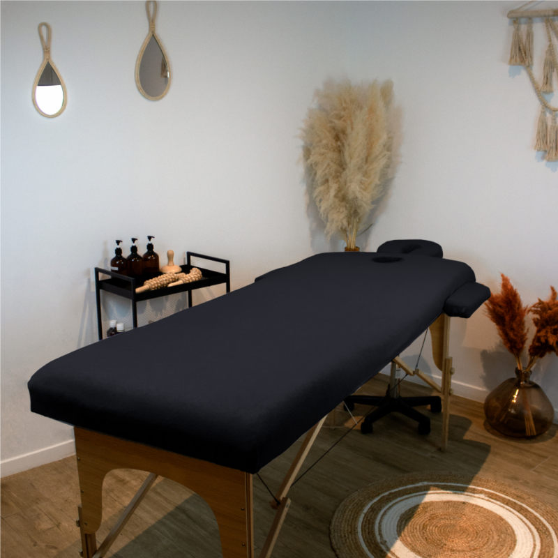 Kit complet de housses pour table de massage - Éponge - Gris anthracite