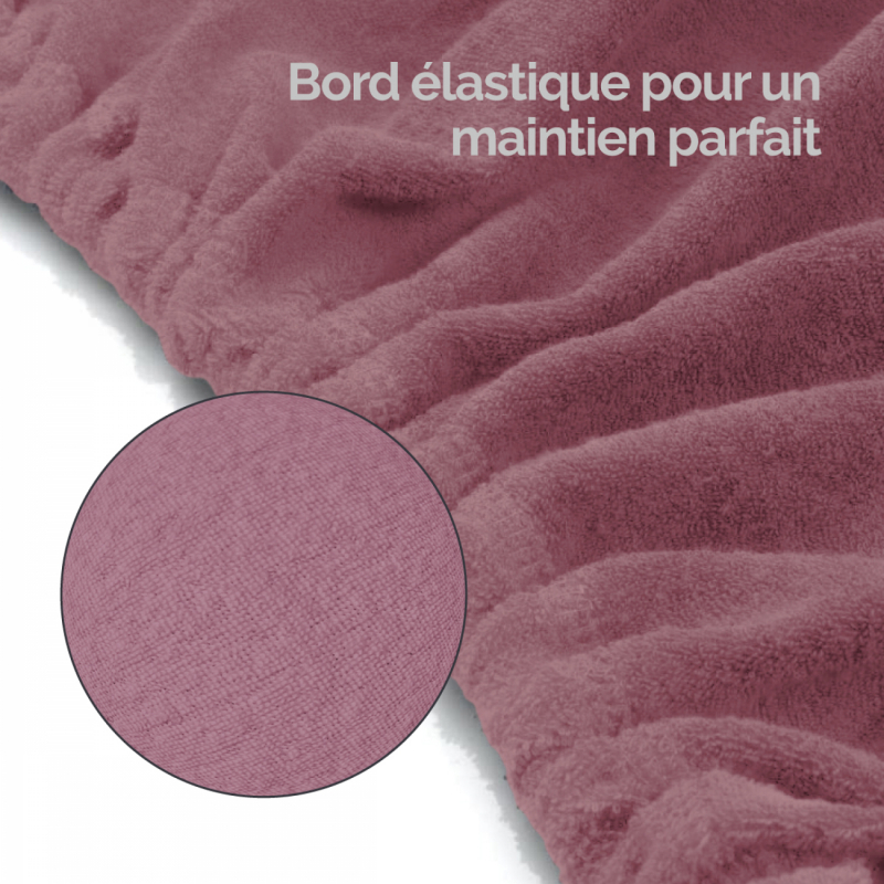 Drap-housse pour table de massage - Éponge - Vieux rose