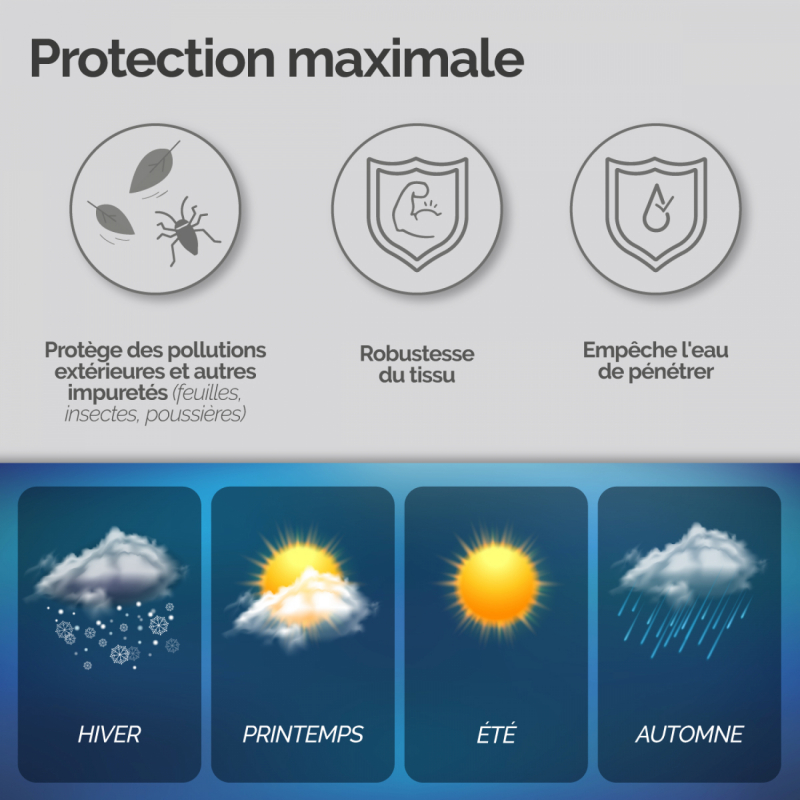 Housse de protection pour table de ping-pong - Noir
