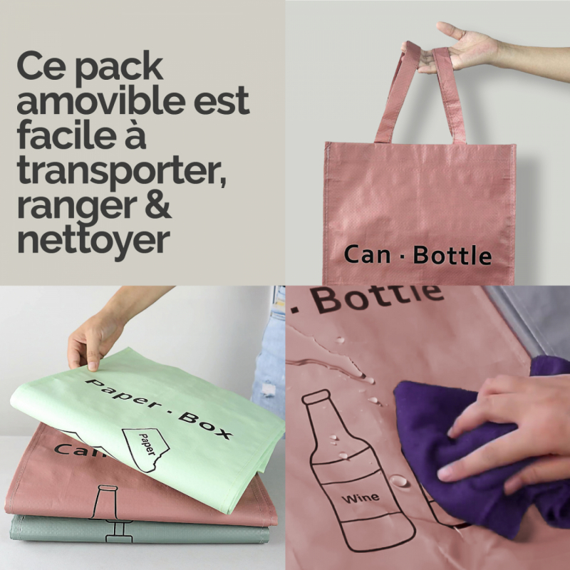 Lot de 3 sacs de recyclage - 160 L