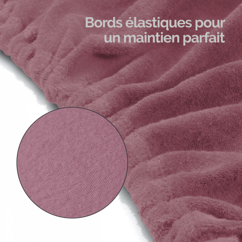 Kit complet de housses pour table de massage - Éponge - Vieux rose